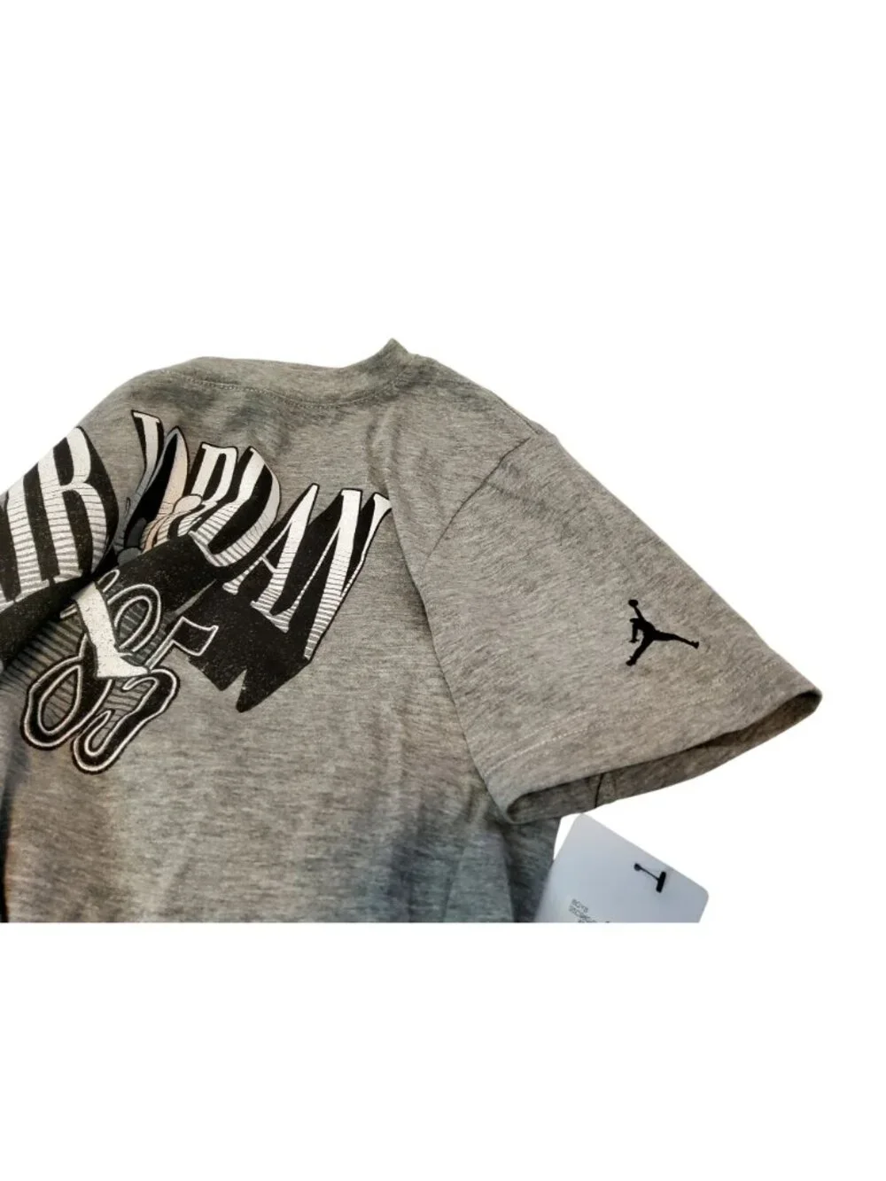 Air Jordan Since 85 Gray Graphic T-Shirt Size M Cotton Blend Crew Neck Short